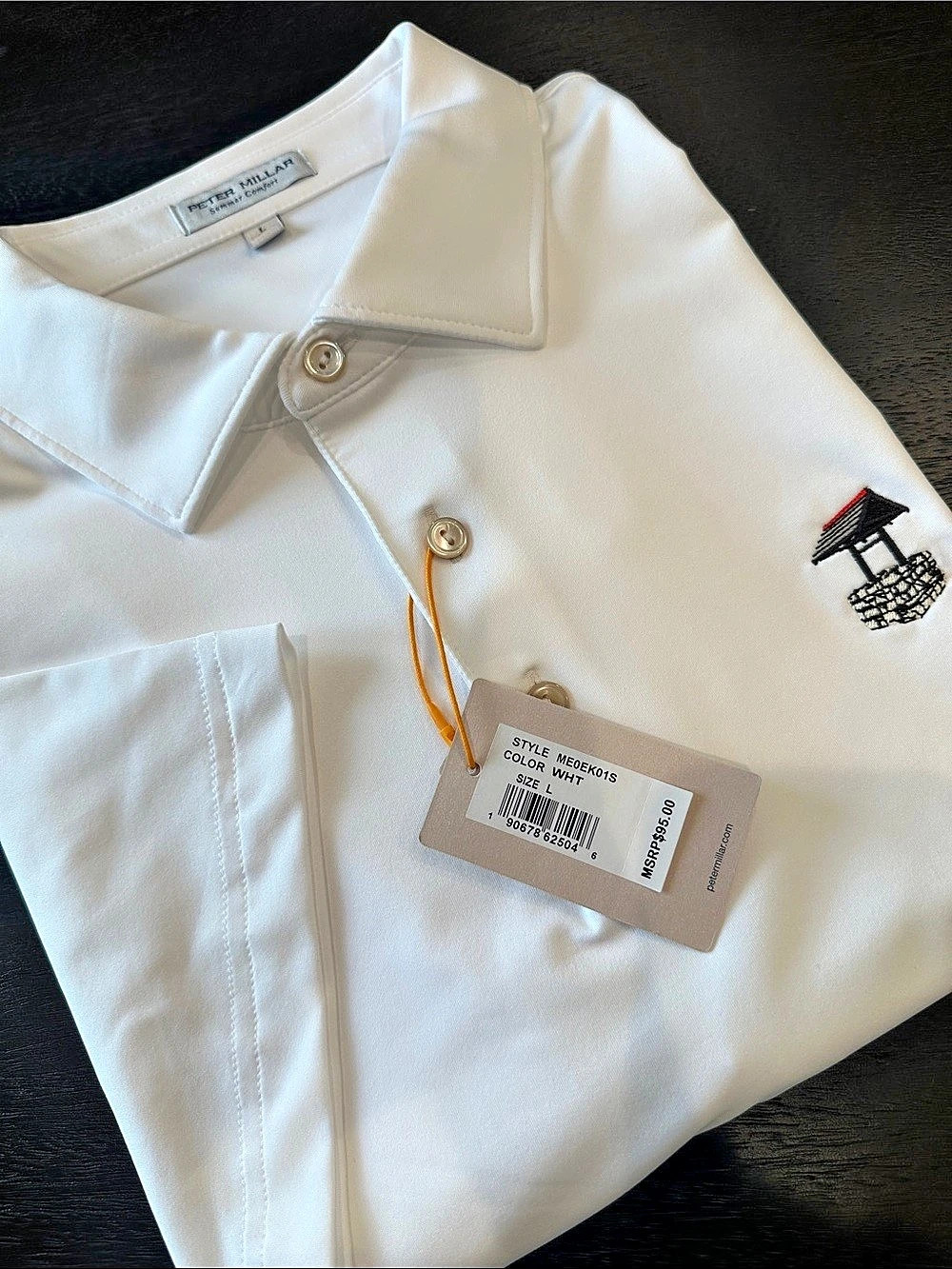 Peter Millar Summer Comfort Solid Performance Polo White Large